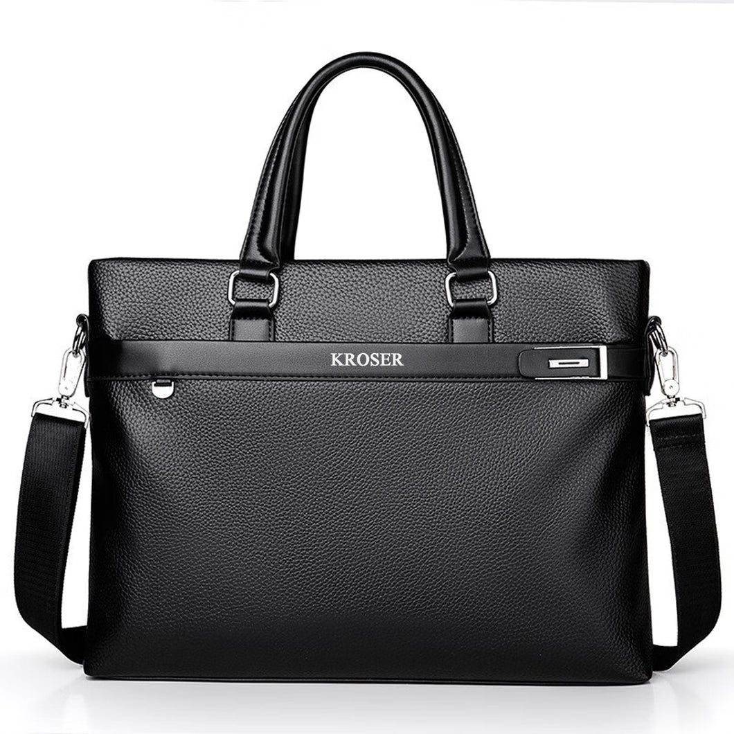KROSER Leather briefcases,Leather Briefcase for Women/Men Vintage Laptop 15.6 Inch Slim Large Business Work Shoulder Bag