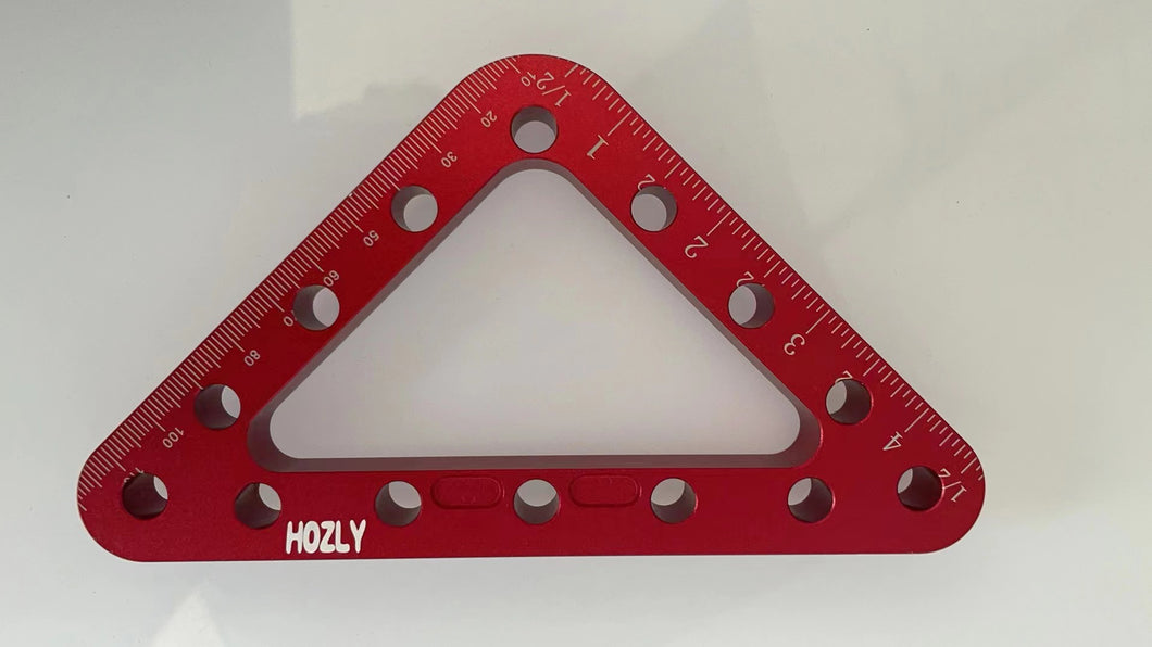HOZLY T-squares for measuring,Carpenter Triangle Ruler 45 Degree Aluminum Alloy Angle Ruler Imperial Metric Scale Pocket Layout Square Woodworking Measuring Tool