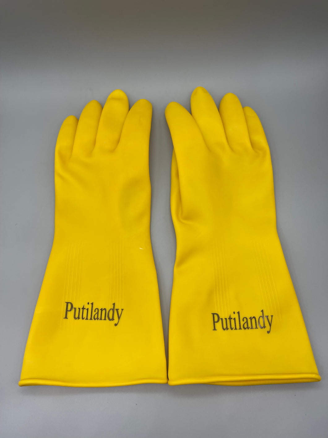 Putilandy Kitchen mitts ,Reusable Dishwashing Gloves, Cleaning, Kitchen Gloves, Dish Wash,Unlined, Latex Free, Yellow, Medium