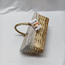 Load image into Gallery viewer, BSHMD Picnic baskets sold empty,Woodchip Picnic Basket with Folding Handles, Natural Hand Woven Basket, Eggs Candy Basket for Easter, Kids Toy Storage Basket, Wedding Flower Girl Baskets for Valentine Day, Birthday

