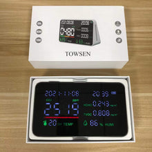 Load image into Gallery viewer, TOWSEN Air analysis apparatus,Air Quality Monitor Meter A6 Carbon Dioxide Detector Air Quality Pollution Tester for CO2 PM2.5 PM10 Temp Humidity in Indoor Air Quality Meter with Electrochemical Sensor,Black

