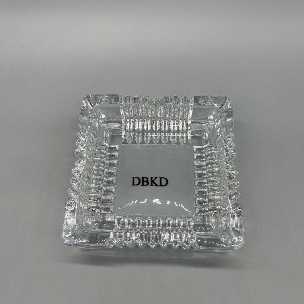 DBKD Ashtrays,Glass Ashtray Square Crystal Ashtray, Classic Design Ashtray for Weed, Home Ashtrays for Cigarettes （4.1 inch）