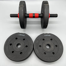 Load image into Gallery viewer, LifeTech Body-building apparatus,Adjustable Dumbbell Set with Connector, Non-Rolling Dumbbells Weights Set for Home Gym, Barbells Weights for Exercises, Adjustable Weights Barbell Dumbbells 10KG.
