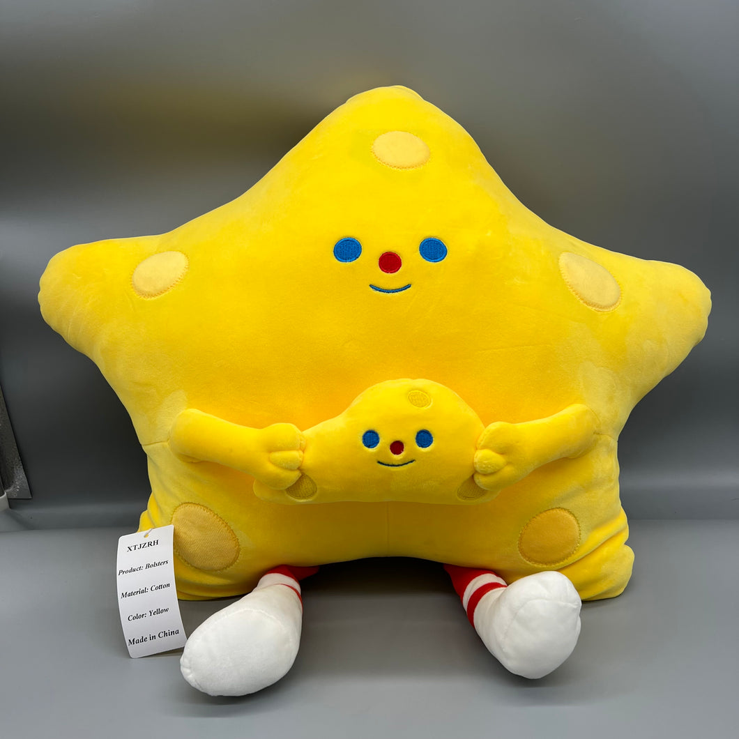 XTJZRH Bolsters,Star filled toy plush doll pillow soft filled animal star plush cartoon cotton fashion funny cushion home decoration (yellow, 25 cm /9.8 inches)