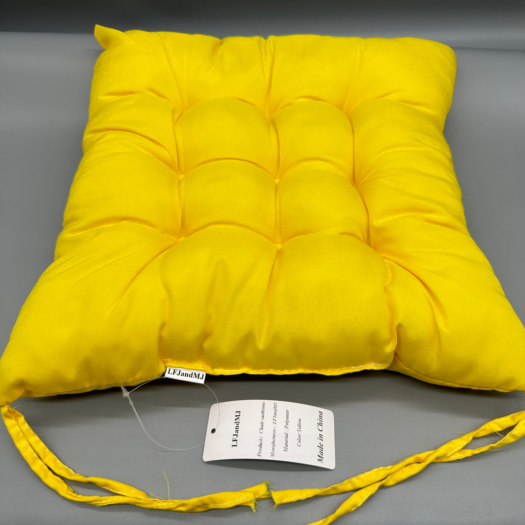LFJandMJ Chair cushions,Chair Cushion with Ties for Dining Chairs, Yellow