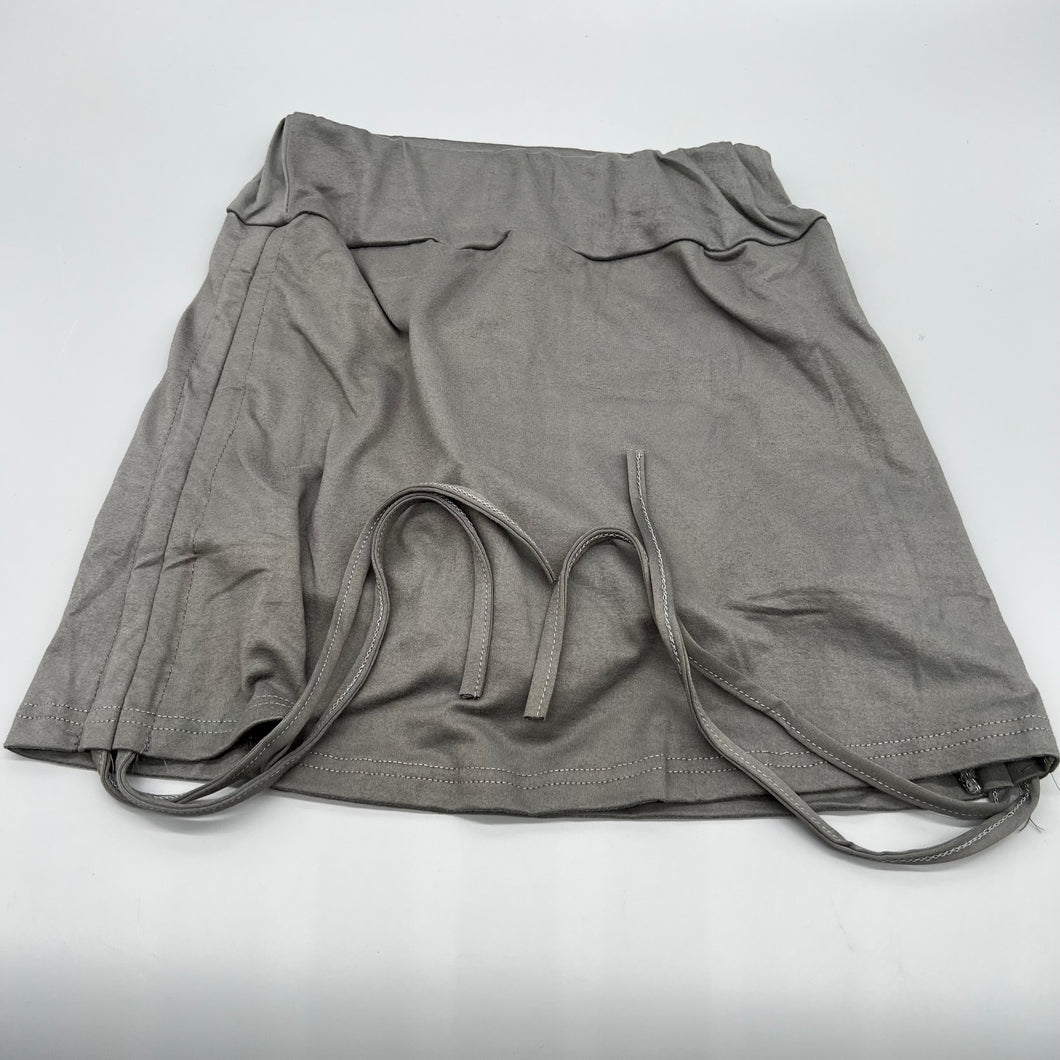PLUMTREE Clothing, namely, {skirts},High waist drawstring tight grey Hip Wrap Skirt women's summer design skirt pants elastic hot girls short skirt.