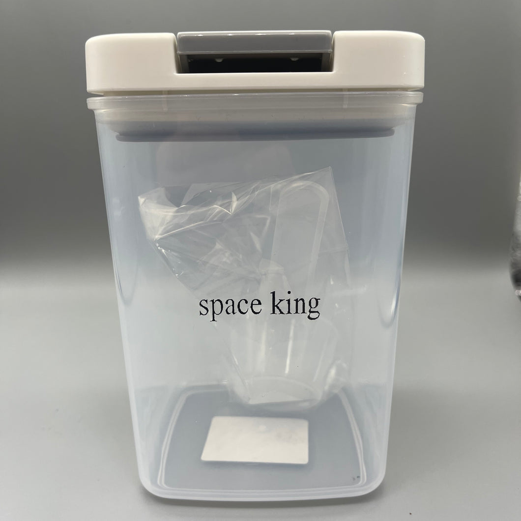 space king Containers for household or kitchen use,kitchen closed food storage container with lid with small spoon,1-piece set of closed kitchen storage container clean pantry organization and storage kit,keep food fresh and dry.
