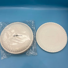 Load image into Gallery viewer, SpruceBox Disposable dinnerware, namely, {indicate specific items, e.g., plates, bowls and serving trays},100 Pack Compostable Disposable Paper Plates 10 inch Super Strong Paper Plates 100% Bagasse Natural Biodegradable Eco-Friendly Sugarcane Plates.

