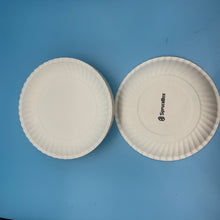 Load image into Gallery viewer, SpruceBox Disposable dinnerware, namely, {indicate specific items, e.g., plates, bowls and serving trays},100 Pack Compostable Disposable Paper Plates 10 inch Super Strong Paper Plates 100% Bagasse Natural Biodegradable Eco-Friendly Sugarcane Plates.

