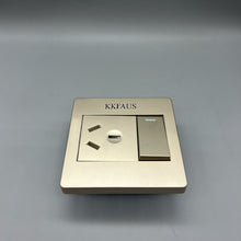 Load image into Gallery viewer, KKFAUS Electrical switches,One piece combined wall lamp switch and decorative socket, single pole rocker switch, 15a/120v, decorative socket, 15a/125v, combined, gold.
