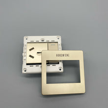 Load image into Gallery viewer, HHDFDE Electrical switches,One piece combined wall lamp switch and decorative socket, single pole rocker switch, 15a/120v, decorative socket, 15a/125v, combined, gold.
