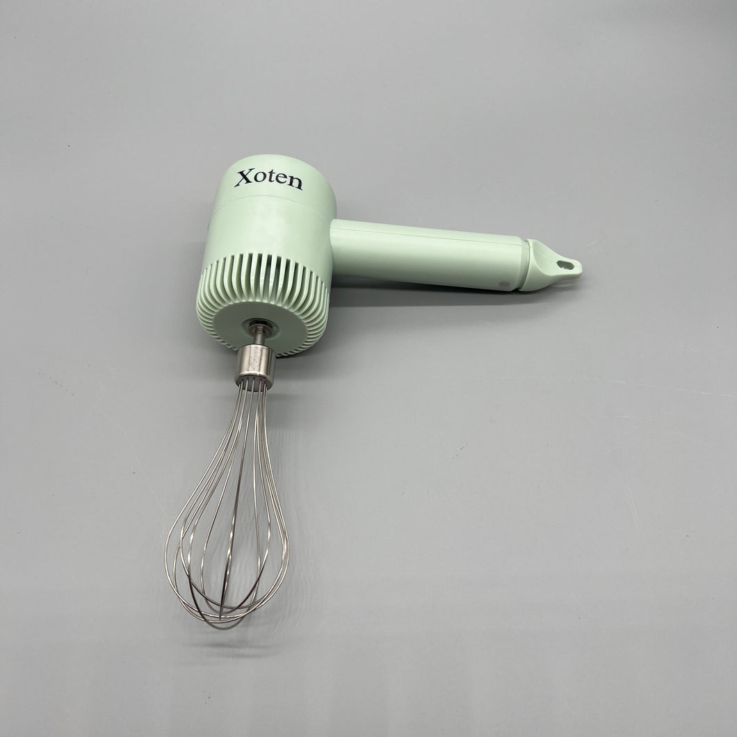 Xoten Electric egg beaters,Electric hand mixer, 3-speed manual mixer, equipped with turbine hand-held electric egg beater, including small hand mixer and USB charger accessories (green).