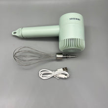 Load image into Gallery viewer, SHUKUBOKU Electric mixers for household purposes,Electric hand mixer, 3-speed manual mixer, equipped with turbine hand-held electric egg beater, including small hand mixer and USB charger accessories (green).
