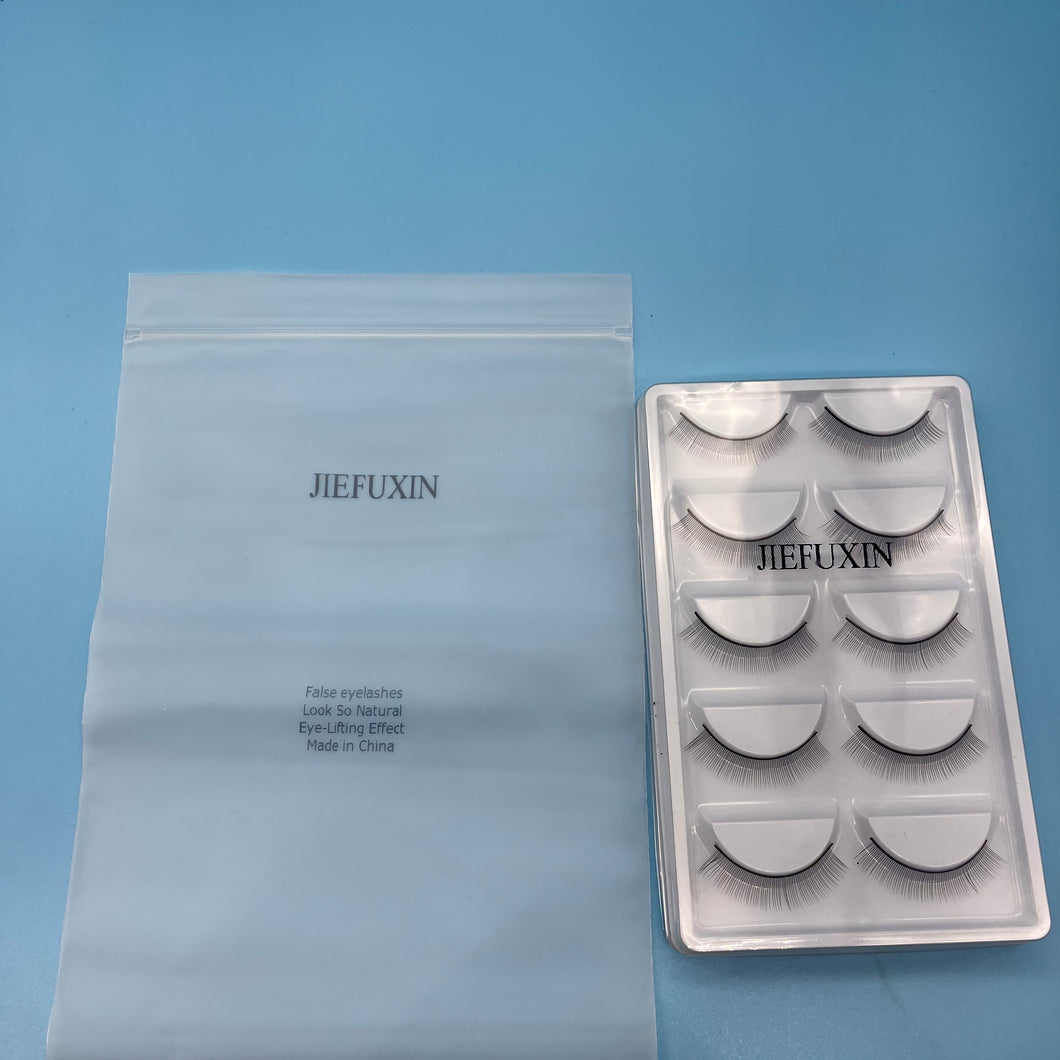 JIEFUXIN False eyelashes,Looks So Natural False Eyelashes Multipack, Lightweight & Comfortable, Natural-Looking, Tapered End Technology, Reusable, Cruelty-Free, Contact Lens Friendly, Style Shy, 5 pair.