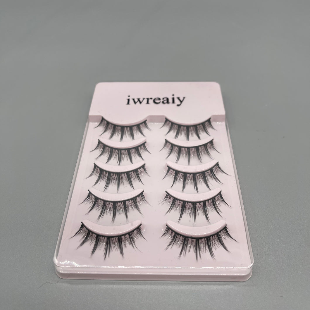 iwreaiy False eyelashes,Looks So Natural False Eyelashes Multipack, Lightweight & Comfortable, Natural-Looking, Tapered End Technology, Reusable, Cruelty-Free, Contact Lens Friendly, Style Shy, 10 Count