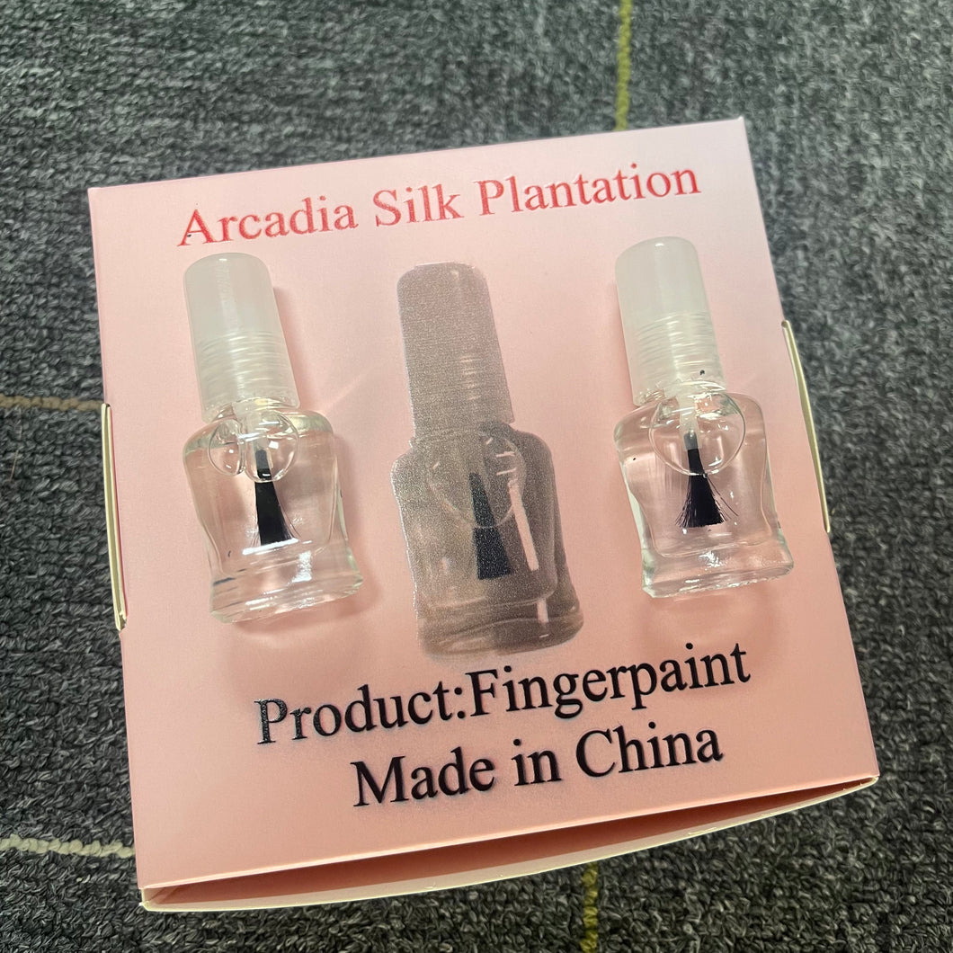 Arcadia Silk Plantation Fingerpaint,Nail Polish, for Treating Weak, Damaged Nails, Promotes Growth, Use as a Top Coat or Base Coat, 2 Pack