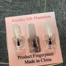 Load image into Gallery viewer, Arcadia Silk Plantation Fingerpaint,Nail Polish, for Treating Weak, Damaged Nails, Promotes Growth, Use as a Top Coat or Base Coat, 2 Pack
