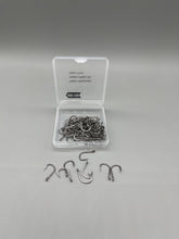 Load image into Gallery viewer, GUIDE POST Fishing hooks,100Pcs Small Fishing Hooks with a Plastic Box, Micro Fishing Hooks Black Carbon Steel Fish HookBarbed Bait Holder Fishing Jig Hook Offset Circle  Hooks Baitholder Hook for Freshwater Saltwater Extra Barb holders Size: 10
