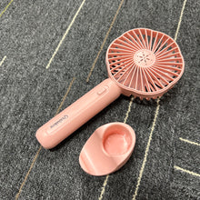 Load image into Gallery viewer, Qxahakoe Hand fans,Portable Handheld Fan, Mini Personal Fan with Detachable Handle, 5 Speeds Desk Table Fan with Charging Base, Rechargeable Small Makeup Fan for Women, Kids, Office, Travel

