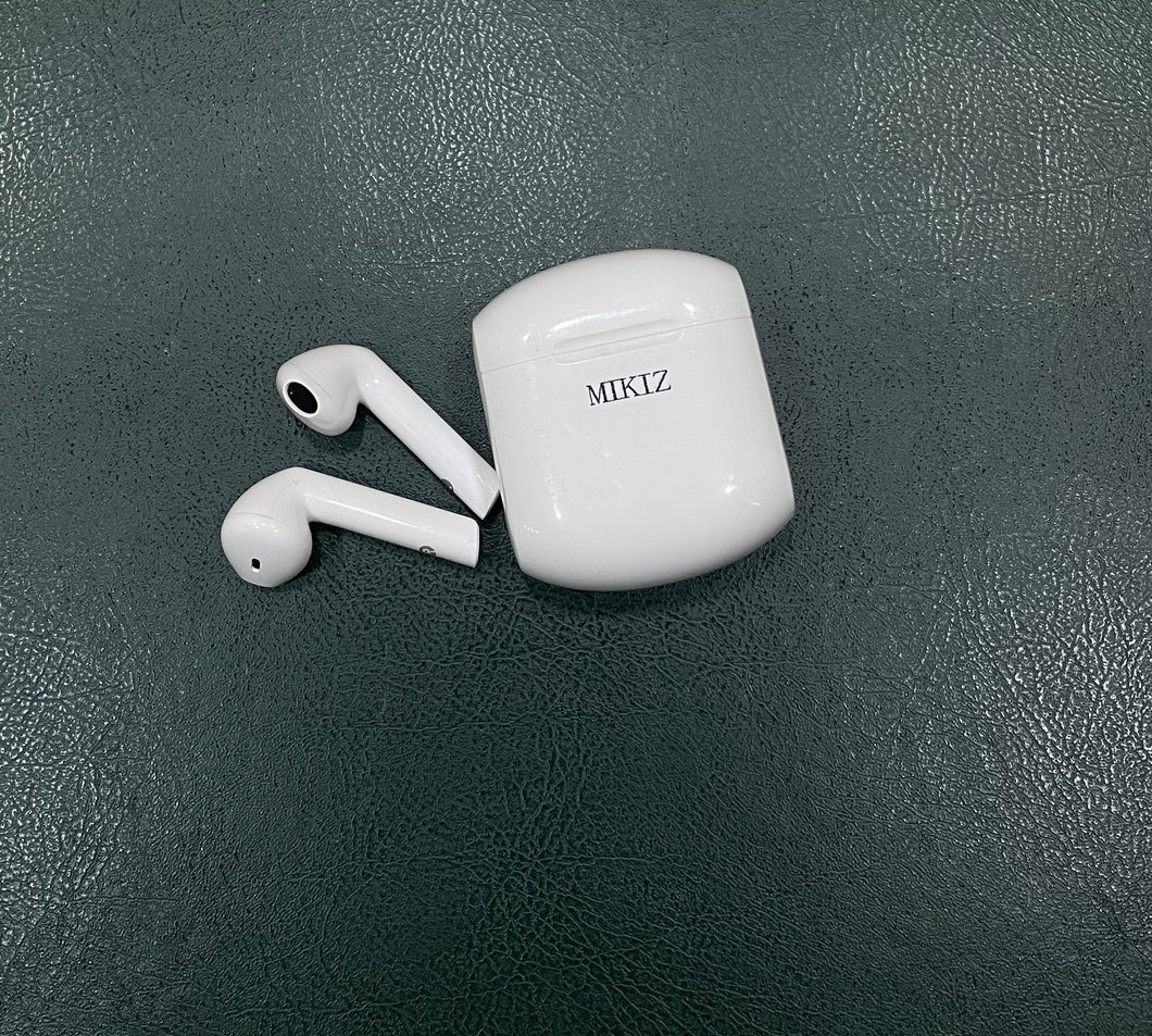 MIKIZ Headphones,Wireless Earbuds, Bluetooth Headphones, Stereo Earphone, Cordless Sport Headsets, Earphones with Built-in Mic for Smart Phones, White