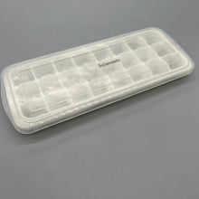 Load image into Gallery viewer, Salamanda Ice cube molds,Plastic ice grinder for freezer, BPA Free Plastic - 24 classic size ice cubes per tray, easy to release design - stackable, dishwasher safe - white.
