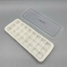 Load image into Gallery viewer, LEQLVTOY Ice cube moulds,Plastic ice grinder for freezer, BPA Free Plastic - 24 classic size ice cubes per tray, easy to release design - stackable, dishwasher safe - white.

