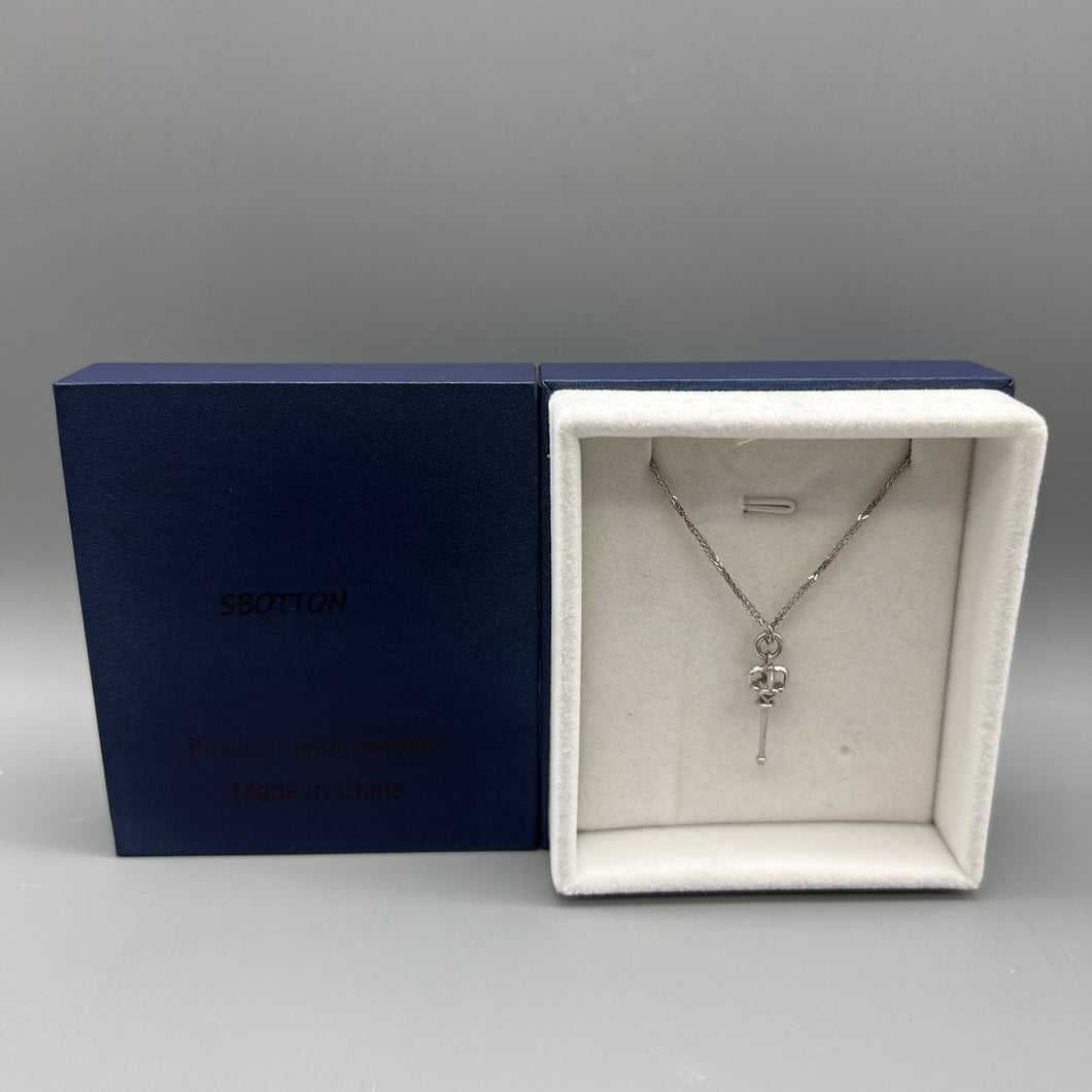 SBOTTON Jewel pendants,925 Sterling Silver Key Scepter pendant, DIY jewelry pendant for girls -48 mm x 22 mm.