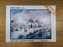 Load image into Gallery viewer, Anguis Jigsaw puzzles，1000 Pieces Puzzle for Adults and Kids - Snow Scene in  Warm with Snowman Large Format Jigsaw Puzzle for Adults - Every Piece is Unique, Softclick Technology Means Pieces Fit Together Perfectly, Multi, SIZE：750×500mm（±5mm)
