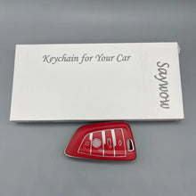 Load image into Gallery viewer, Saywow Keychain for Your car,The BMW trapezoidal key of the automobile smart key cover bracket is compatible - 3 buttons - please carefully check your key configuration and shape (red)
