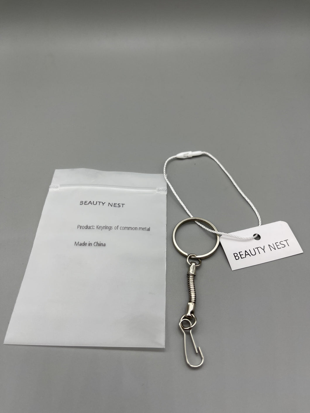 BEAUTY NEST Keyrings of common metal,50PCS Split Key Ring with Chain and Jump Rings,Split Key Ring with Chain Silver Color Metal Split Key Chain Ring Parts with Open Jump Ring and Connector.
