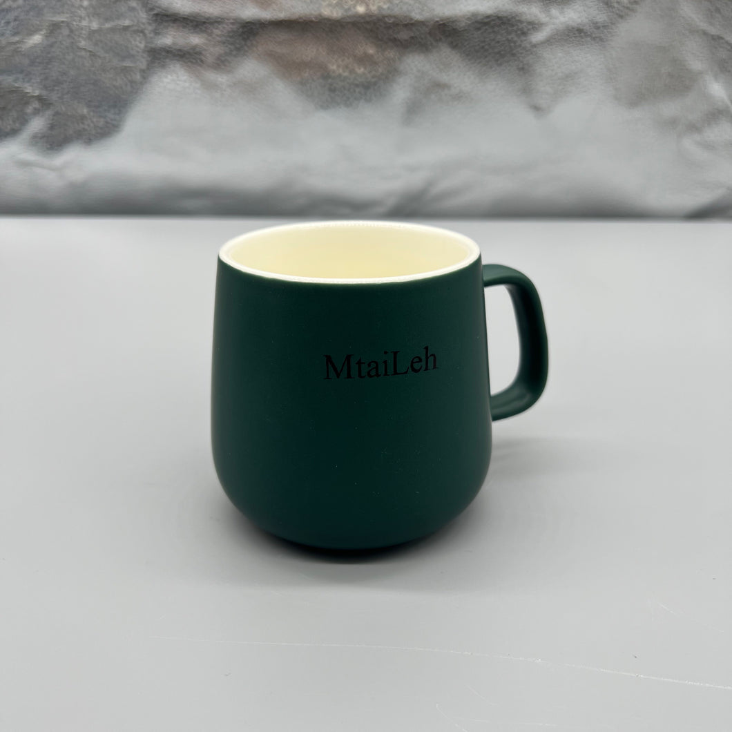 MtaiLeh Mugs, not of precious metal,Ceramic coffee cup, office and family tea cup, 14 ounce coffee cup, birthday gift, Christmas gift, warm gift new home, 1 bag (dark green)