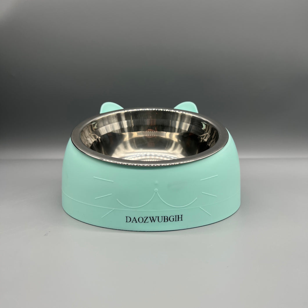 DAOZWUBGIH Pet bowls,Tilted Angle Stainless Steel Dog Bowl,15°Slanted Pet Feeder for Dog and Cat, Non-Skid & Non-Spill Feeding Bowl with Detachable Melamine Stand, Food Dog Dish, Easier to Reach Food