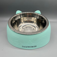Load image into Gallery viewer, DAOZWUBGIH Pet bowls,Tilted Angle Stainless Steel Dog Bowl,15°Slanted Pet Feeder for Dog and Cat, Non-Skid &amp; Non-Spill Feeding Bowl with Detachable Melamine Stand, Food Dog Dish, Easier to Reach Food

