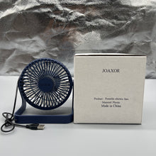 Load image into Gallery viewer, JOAXOR Portable electric fans,Quiet Dual-Powered 4-inch High-Velocity Portable Fan with Adjustable Tilt, Blue.

