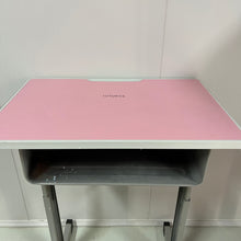 Load image into Gallery viewer, GZTQWYK School furniture,Flashing furniture student table, pink top, adjustable height, white base frame.
