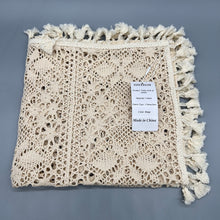 Load image into Gallery viewer, ZZFZZGM Table cloth of textile,Vintage square crochet tablecloth beige cotton side table cover country Square Wedding / party pullover.
