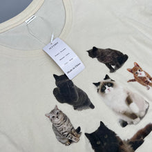 Load image into Gallery viewer, ALYYDFF Tee-shirts,Spring Summer New Women&#39;s Tunics Round Neck Blouses Ladies Casual Cute Cat Animal T-shirts
