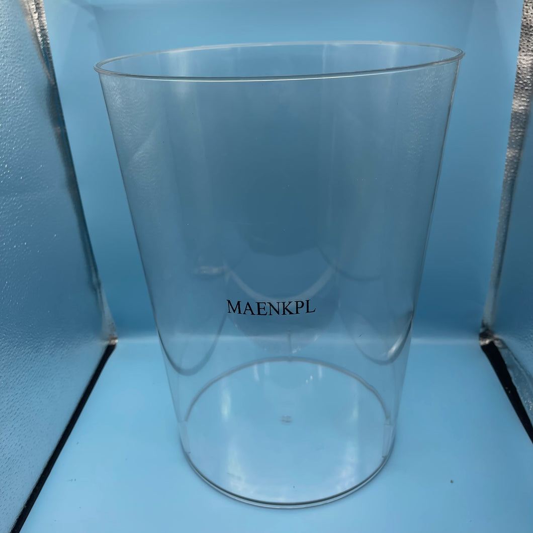 MAENKPL Trash containers for household use,1 Pack Plastic Waste Basket, Clear Round Trash Can Small Wastebasket Garbage Container Bin for Bathroom, Bedroom, Kitchen, Home, Office.