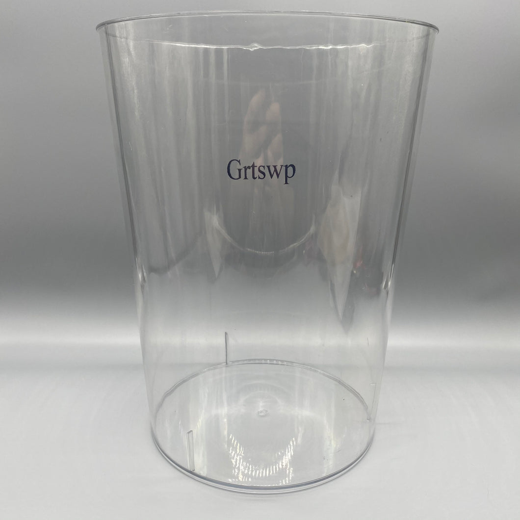 Grtswp Trash containers for household use,1 Pack Plastic Waste Basket, Clear Round Trash Can Small Wastebasket Garbage Container Bin for Bathroom, Bedroom, Kitchen, Home, Office.