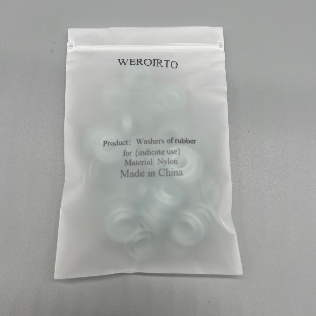 WEROIRTO Washers of rubber for {indicate use},WEROIRTO Nylon Flat Washers M3 13mm OD 3mm ID 0.9mm Thickness Sealing Gasket for Faucet Pipe Water Hose, Clear, Pack of 50