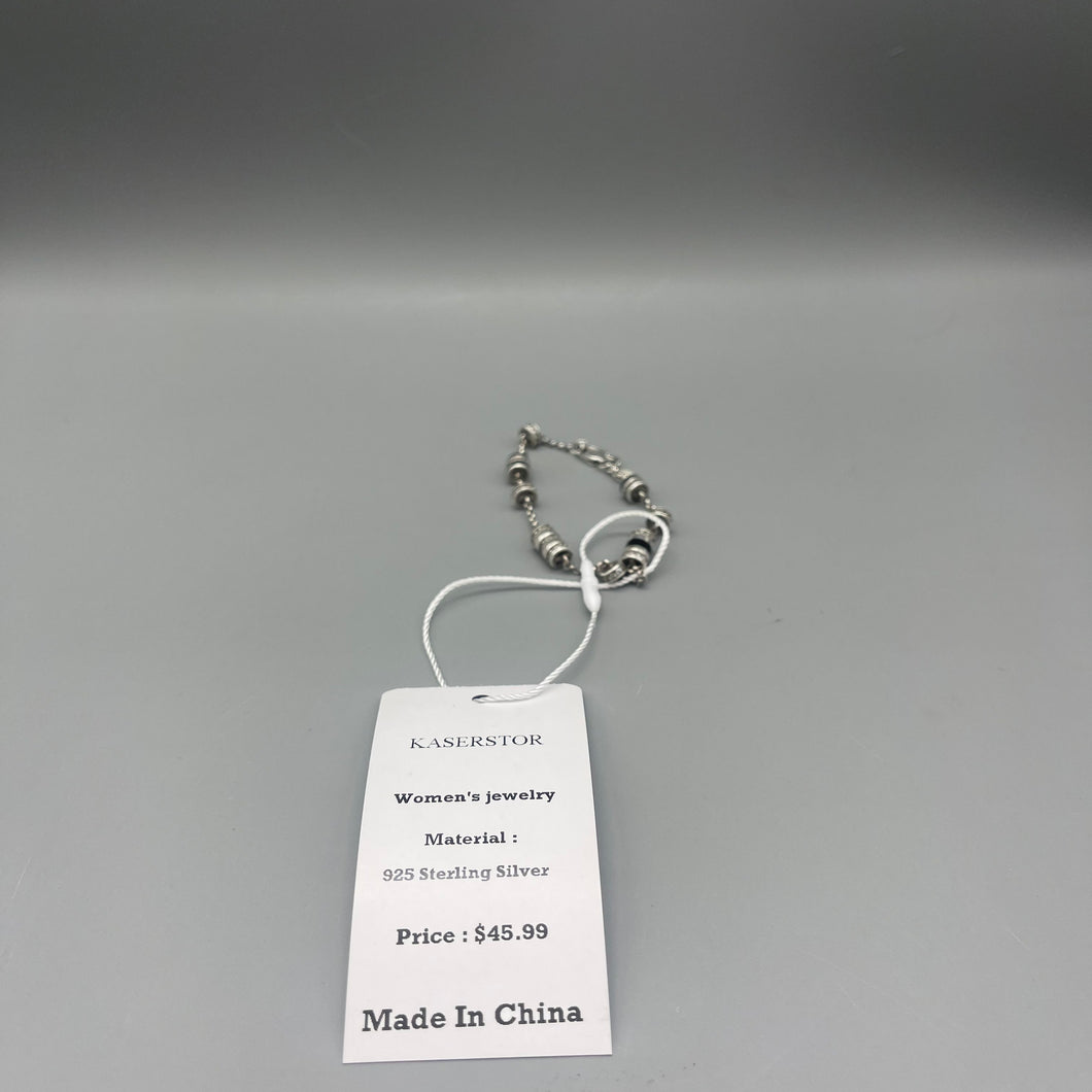 KASERSTOR Women's jewelry,925 Sterling Silver 5mm Diamond-Cut Charm Link Chain Bracelet for Women Teen Girls,Anniversary Birthday Jewelry Gifts for Women