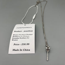 Load image into Gallery viewer, JASONFOMAY jewellery,Women&#39;s jewelry,Scepter Magic Key Personalized Pendant Necklace,925 Sterling Silver Thin Cable Link Chain Necklace ,Curb Link Chain Necklace, Men &amp; Women, Super Thin &amp; Strong - Friendly Price &amp; Quality 20Inc
